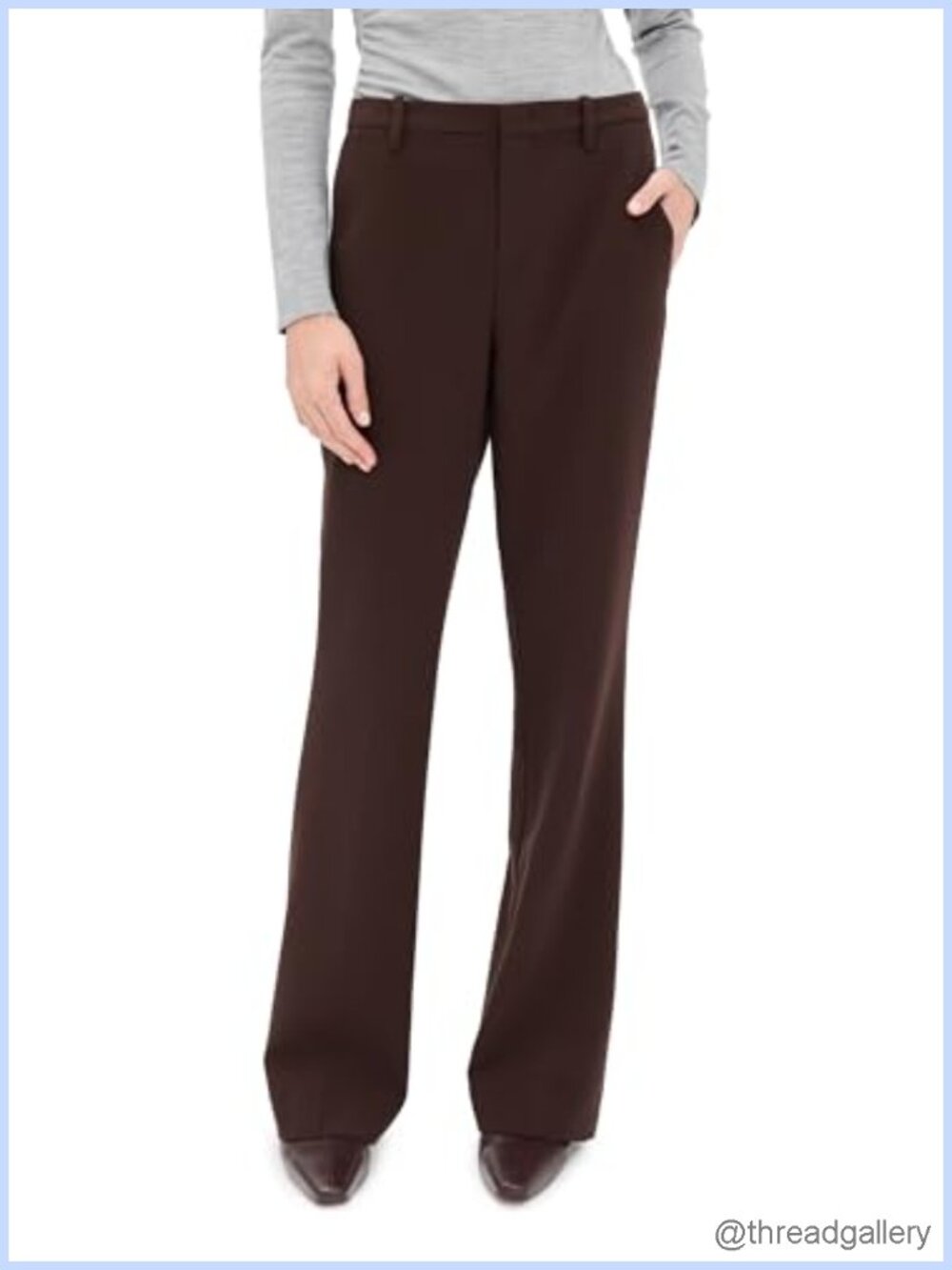 Mid Rise Tailored Flare Pants